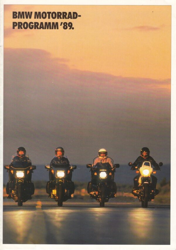 BMW, Motorräder Modelljahr 1989 + Prospekt brochure + 8 Seiten
