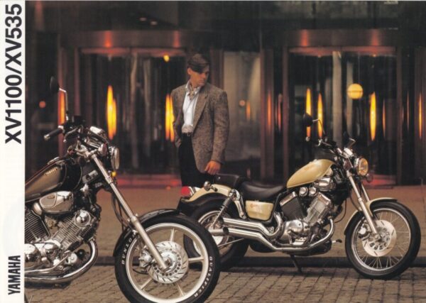 YAMAHA XV 1100 / XV 535 Virago + PROSPEKT brochure + 4 Seiten + Stand 8/89