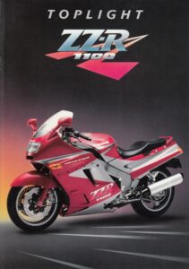 Titelseite: KAWASAKI ZZ-R 1100 + Prospekt brochure + 8 Seiten + aus 1990?