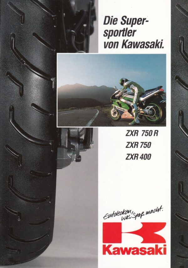 KAWASAKI ZXR 750 R + ZXR 750 + ZXR 400 + Prospekt 14 Seiten + aus 2/1991