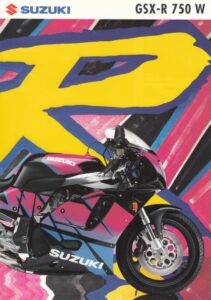 Titelseite: SUZUKI GSX-R 750 W + Prospekt brochure + 4 Seiten + aus 1991?