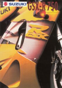 Titelseite: SUZUKI GSX-R 750 + Prospekt brochure + 6 Seiten + aus 1991?