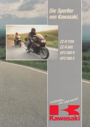KAWASAKI ZZ-R 1100 600 + GPZ 900 R / 500 S+ Prospekt 14 Seiten + aus 11/1991