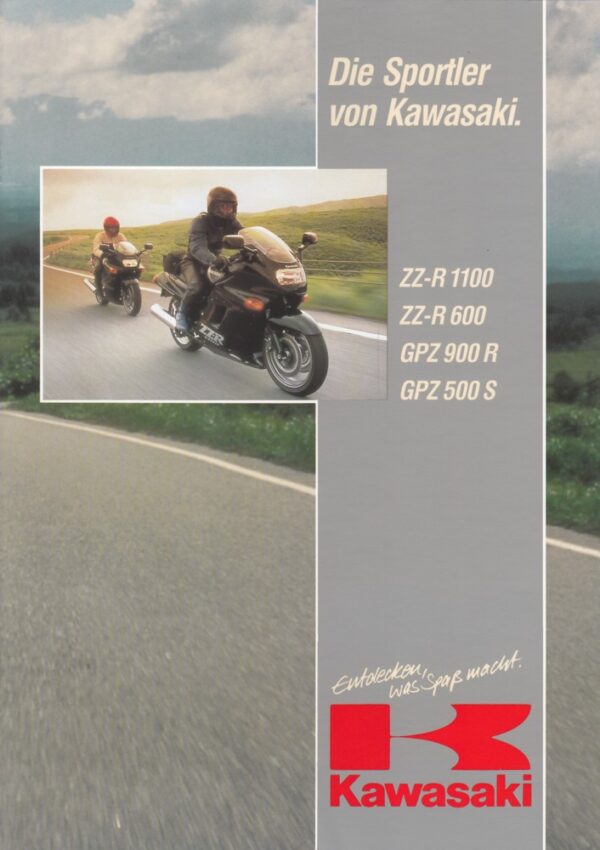 KAWASAKI ZZ-R 1100 600 + GPZ 900 R / 500 S+ Prospekt 14 Seiten + aus 11/1991