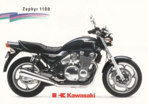 KAWASAKI Zephyr 1100 + Prospekt flyer + 1 Blatt / 2 Seiten + aus 9/1992