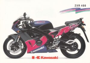 KAWASAKI ZXR 400 + Prospekt flyer + 1 Blatt / 2 Seiten + aus 9/1992