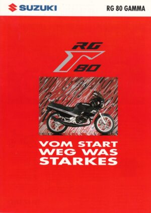 SUZUKI RG 80 Gamma + Prospekt flyer + 1 Blatt / 2 Seiten