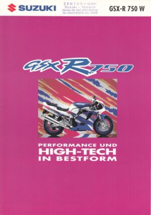 SUZUKI GSX-R 750 W + Prospekt brochure + 4 Seiten + aus 1992