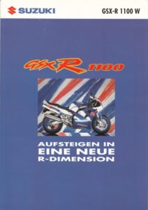 Titelseite: SUZUKI GSX-R 1100 W + Prospekt brochure + 6 Seiten + aus 1992