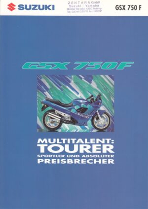 SUZUKI GSX 750 F + PROSPEKT brochure + 4 Seiten + aus 1992
