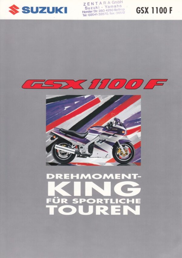 SUZUKI GSX 1100 F + PROSPEKT brochure + 4 Seiten + aus 1992