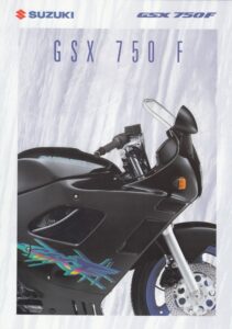 Titelseite: SUZUKI GSX 750 F + PROSPEKT brochure + 4 Seiten + aus 1993