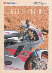 Titelseite: SUZUKI GSX-R 750 W + Prospekt brochure + 4 Seiten + aus 1993