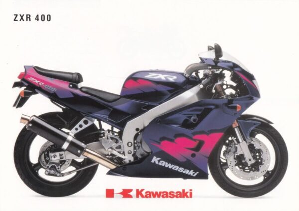 KAWASAKI ZXR 400 + Prospekt flyer + 1 Blatt / 2 Seiten + aus 10/1993
