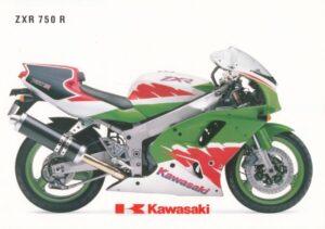 KAWASAKI ZXR 750 R + Prospekt flyer + 1 Blatt / 2 Seiten + aus 10/1993