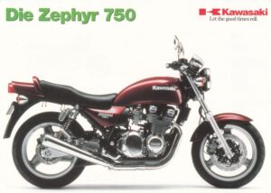 KAWASAKI Zephyr 750 + Prospekt flyer + 1 Blatt / 2 Seiten + aus 10/1994