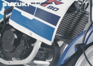 SUZUKI RG 80 Gamma + Prospekt flyer + 1 Blatt / 2 Seiten