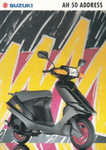 Titelseite: SUZUKI AH 50 Address + Prospekt flyer + 1 Blatt / 2 Seiten