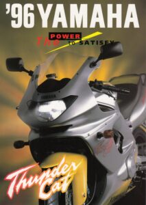 Titelseite: YAMAHA YZF 600 R Thundercat + Prospekt brochure + 4 Seiten + aus 1996