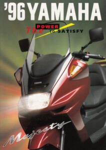 Titelseite: YAMAHA YP 250 Majesty + Prospekt brochure + 4 Seiten + aus 1996