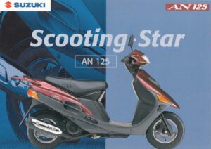 199612.jpg SUZUKI AN 125 + Prospekt flyer + 1 Blatt / 2 Seiten + aus 12/1996