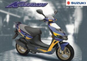 SUZUKI AY 50 / W / WR Katana + Prospekt brochure + 4 Seiten + aus 11/1999