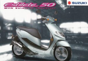 SUZUKI UF 50 Estilete + Prospekt brochure + 4 Seiten + aus 11/1999