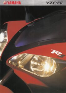 Titelseite: YAMAHA YZF-R1 + Prospekt brochure + 4 Seiten + aus 2000
