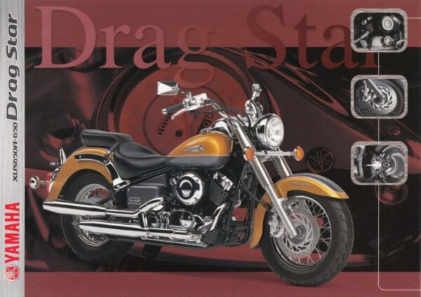 YAMAHA XVS 650 Drag Star + Prospekt flyer + 1 Blatt / 2 Seiten + aus 2000