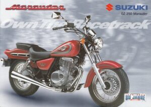 Titelseite: SUZUKI GZ 250 Marauder + Prospekt flyer + 1 Blatt / 2 Seiten + aus 12/2000