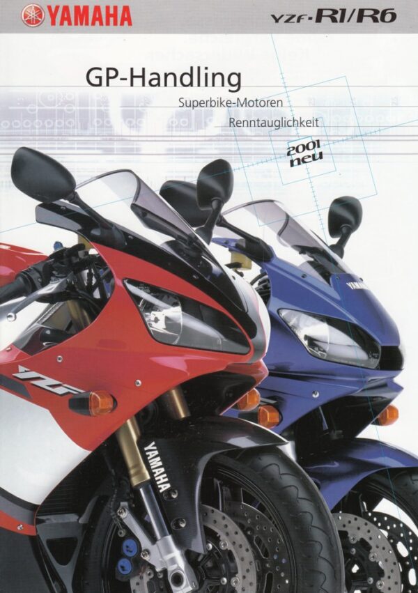 YAMAHA YZF-R1 / R6 + Prospekt brochure + 4 Seiten + aus 2001