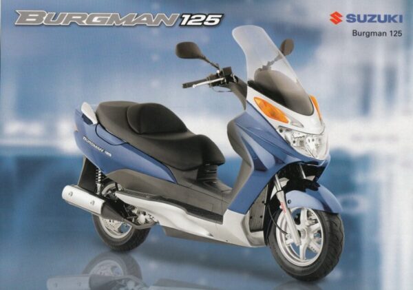 SUZUKI Burgman 125 + Prospekt flyer + 1 Blatt / 2 Seiten + aus 12/2002