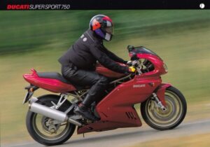 DUCATI Supersport 750 + Prospekt flyer + 1 Blatt / 2 Seiten + aus 1999