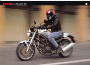 DUCATI Monster 750 + PROSPEKT brochure + 1 Blatt / 2 Seiten + aus 1999