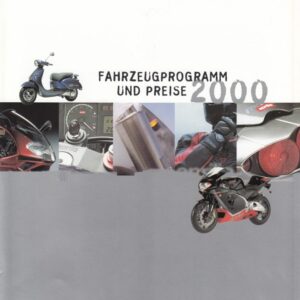 APRILIA, Fahrzeugprogramm und Preise 2000 + Prospekt brochure + 6 Seiten