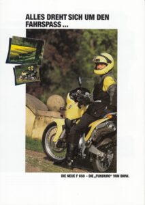 Titelseite: BMW F 650 / ST + Funduro / Strada + Prospekt brochure + 8 Seiten + aus 1996?