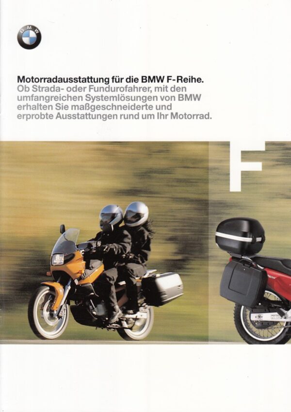 BMW F-Reihe, Motorradausstattung + Prospekt brochure + 12 Seiten + aus 12/1998