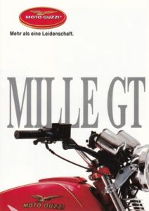 Titelseite: MOTO GUZZI Mille GT + Prospekt brochure + 4 Seiten