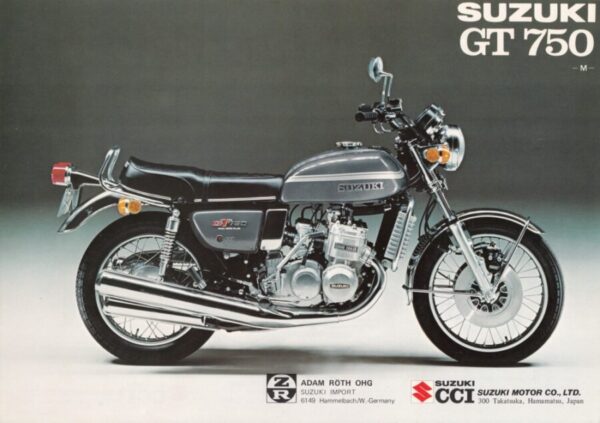 SUZUKI GT 750 - M - Prospekt flyer + 1 Blatt / 2 Seiten