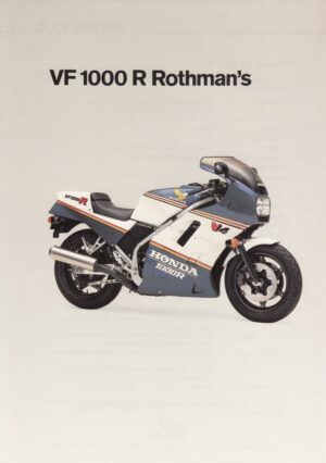 HONDA VF 1000 R Rothman's + Prospekt flyer + 1 Blatt / 2 Seiten