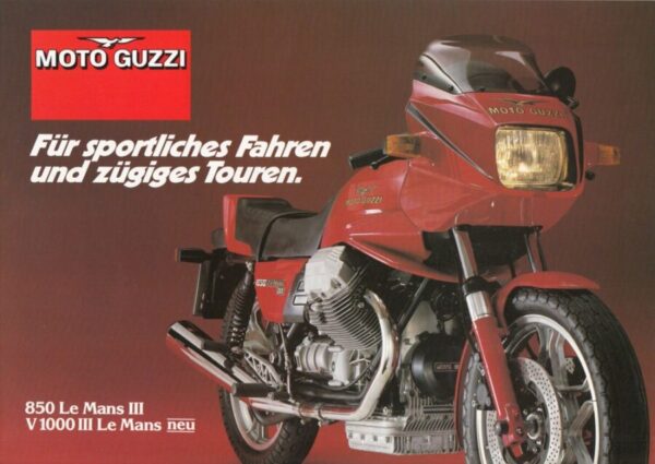 MOTO GUZZI 850 Le Mans III und V 1000 III+ Prospekt brochure + 4 Seiten