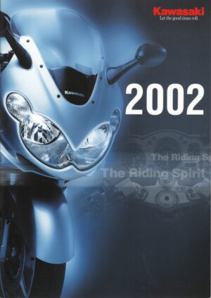 KAWASAKI, Motorradprogramm Modelle 2002 + Prospekt brochure + 28 Seiten