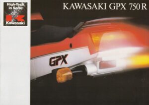 KAWASAKI GPX 750 R + PROSPEKT brochure + 8 Seiten + aus 1987