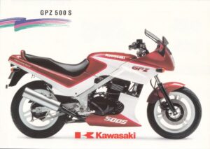 KAWASAKI GPZ 500 S + Prospekt flyer+ 1 Blatt / 2 Seiten + aus 1992