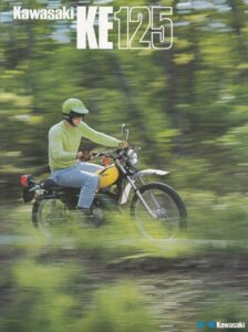 Titelseite: KAWASAKI KE 125 + Prospekt flyer + 1 Blatt / 2 Seiten