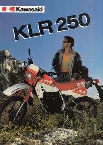 Titelseite: KAWASAKI KLR 250 + Prospekt flyer + 1 Blatt / 2 Seiten