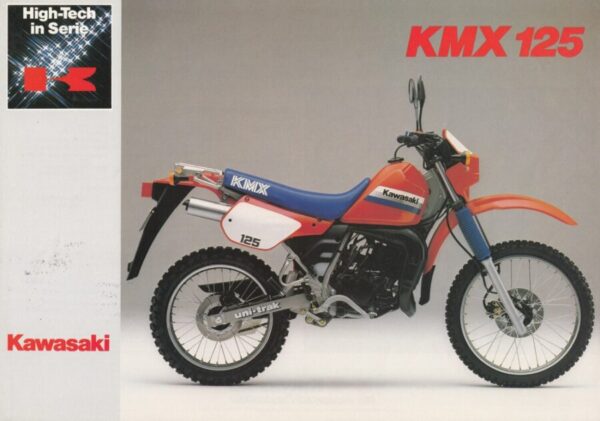 KAWASAKI KMX 125 + Prospekt flyer + 1 Blatt / 2 Seiten + aus 1999?