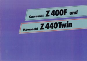 Titelseite: KAWASAKI Z 400 F / Z 440 Twin + Prospekt brochure + 4 Seiten