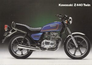 Titelseite: KAWASAKI Z 440 Twin + Prospekt flyer + 1 Blatt / 2 Seiten + aus 1979?