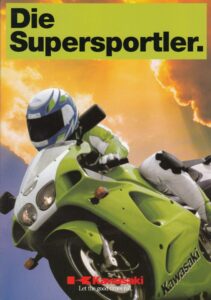 Titelseite: KAWASAKI Ninja ZX-9R / 7R / 6R / ZXR 400 + Prospekt + 8 Seiten + aus 12/95